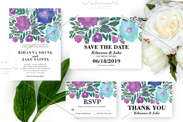 Flowers Wedding Suite Invitation