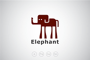 Log Legs Elephant Logo Template