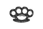 Brass knuckles engraving vector