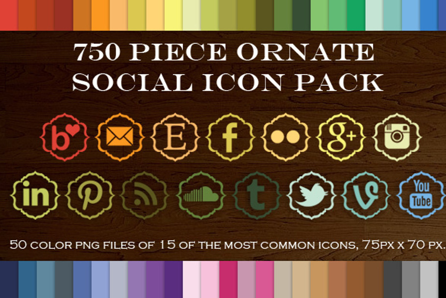 750 Piece Ornate Social Icon Pack