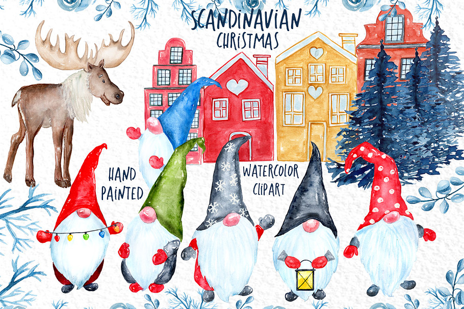  Scandinavian Christmas clipart in Illustrations - product preview 8