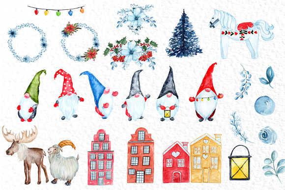  Scandinavian Christmas clipart in Illustrations - product preview 1