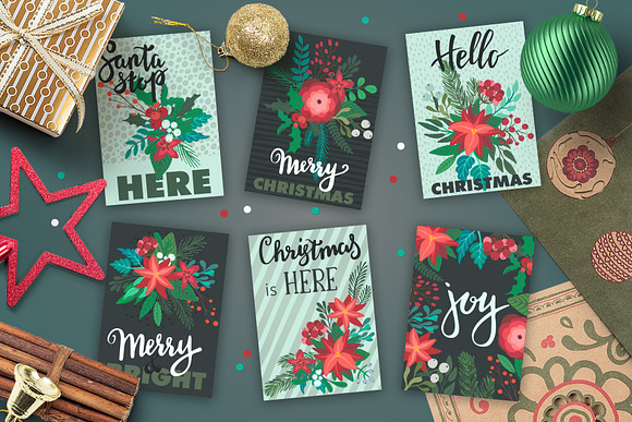 Christmas florals vector collection in Graphics - product preview 3