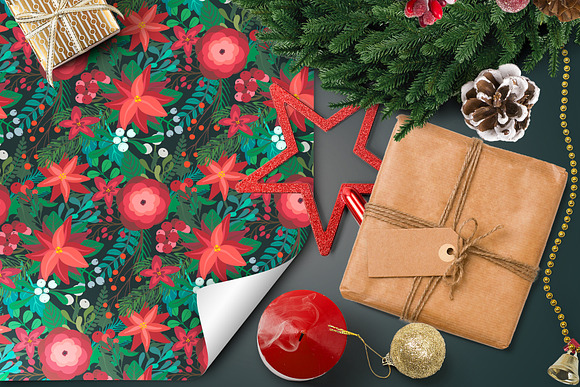 Christmas florals vector collection in Graphics - product preview 6