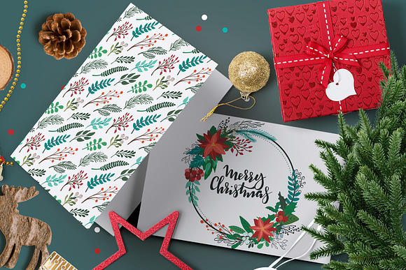 Christmas florals vector collection in Graphics - product preview 7