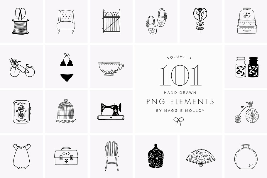 PNG 101 Hand Drawn Logo Elements