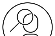 Search for an idea stroke icon, logo
