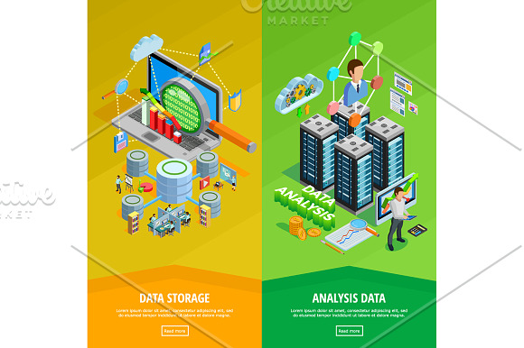 Data Analysis Isometric Set in Illustrations - product preview 2
