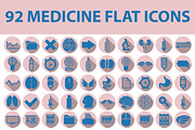92 MEDICAL flat icons