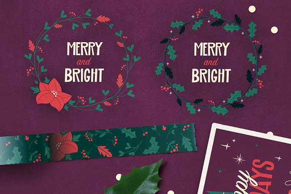 Retro Christmas Vector Pack in Graphics - product preview 8