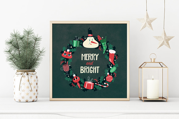 Retro Christmas Vector Pack in Graphics - product preview 9