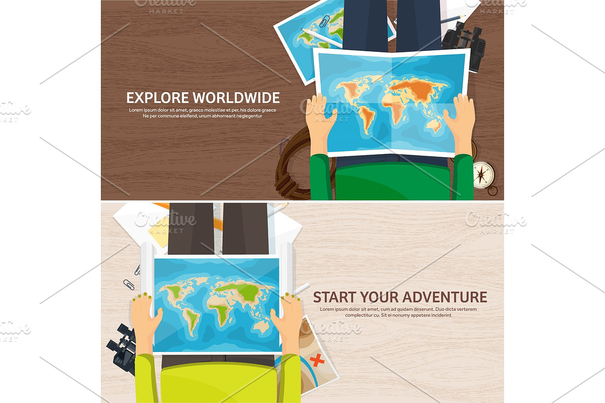 Travel and tourism. Flat style in Objects - product preview 8