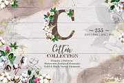 Cotton collection EPS, PNG, JPG, SVG