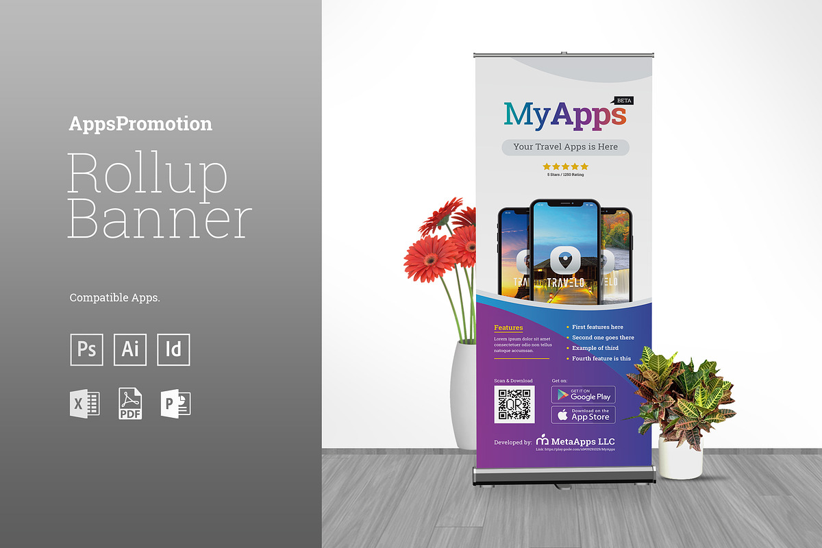 Apps Promotion Rollup Banner in Flyer Templates - product preview 8