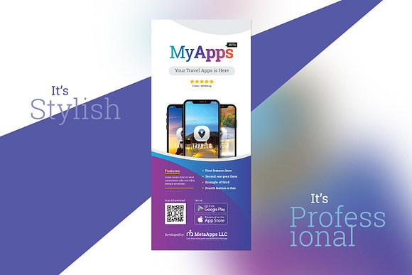 Apps Promotion Rollup Banner in Flyer Templates - product preview 1