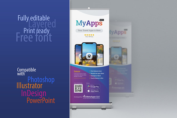 Apps Promotion Rollup Banner in Flyer Templates - product preview 2