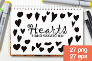 54 Hand-Drawn Hearts ClipArt