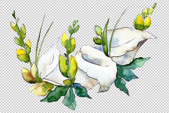 Bouquet flower composition PNG set in Illustrations - product preview 2