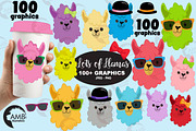 100 llamas clipart AMB-2100
