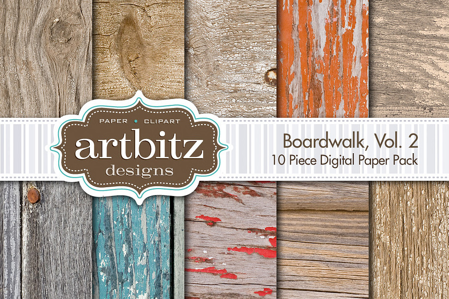 Boardwalk V2 Digital Paper in Textures - product preview 8