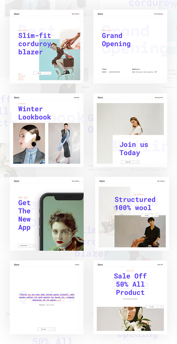 Coro Vintage Instagram Templates in Instagram Templates - product preview 3
