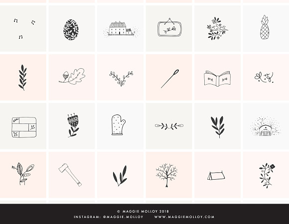 101 Hand Drawn Logo Elements EPS PSD in Illustrations - product preview 1