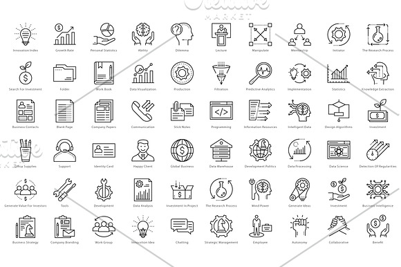 1270 Business Line Icons  in Icons Packs - product preview 2