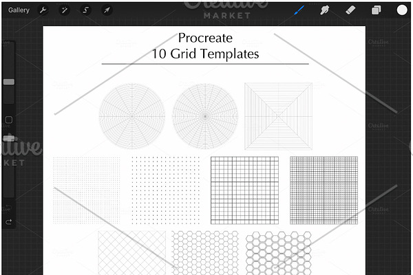 Procreate Grid Templates .brushset