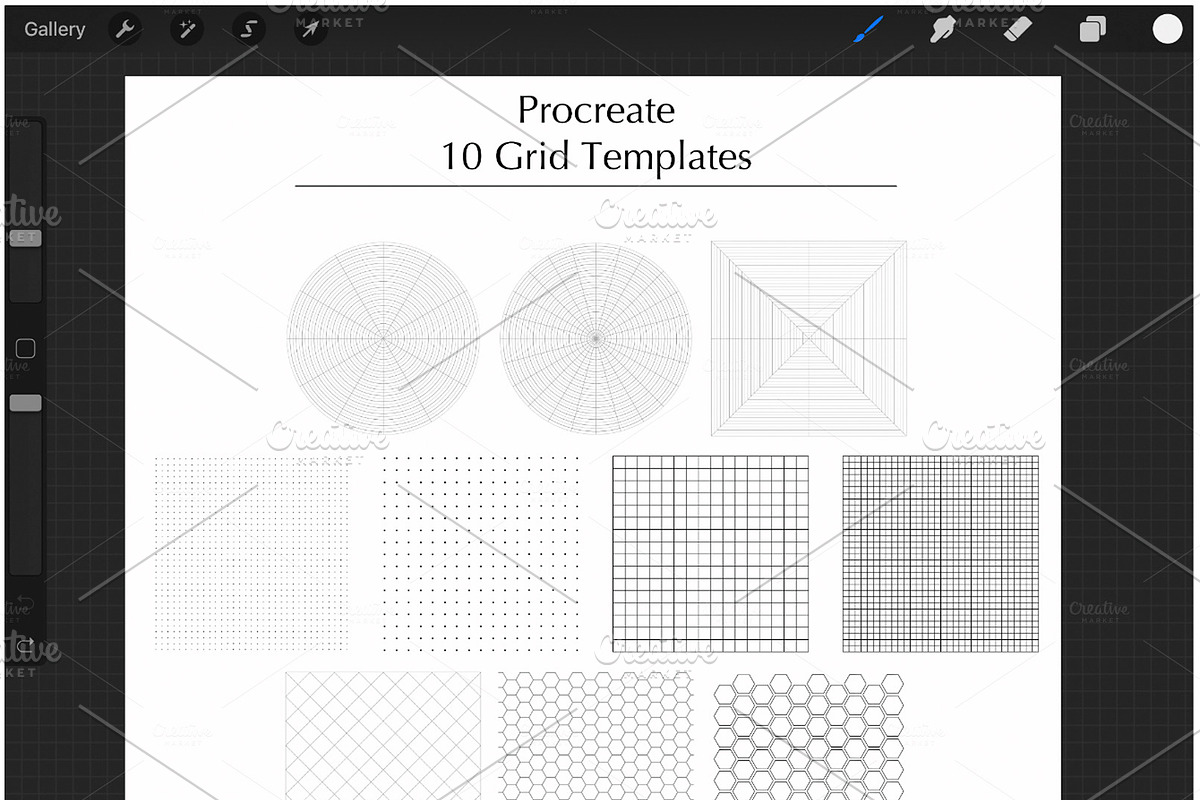 Procreate Grid Templates .brushset