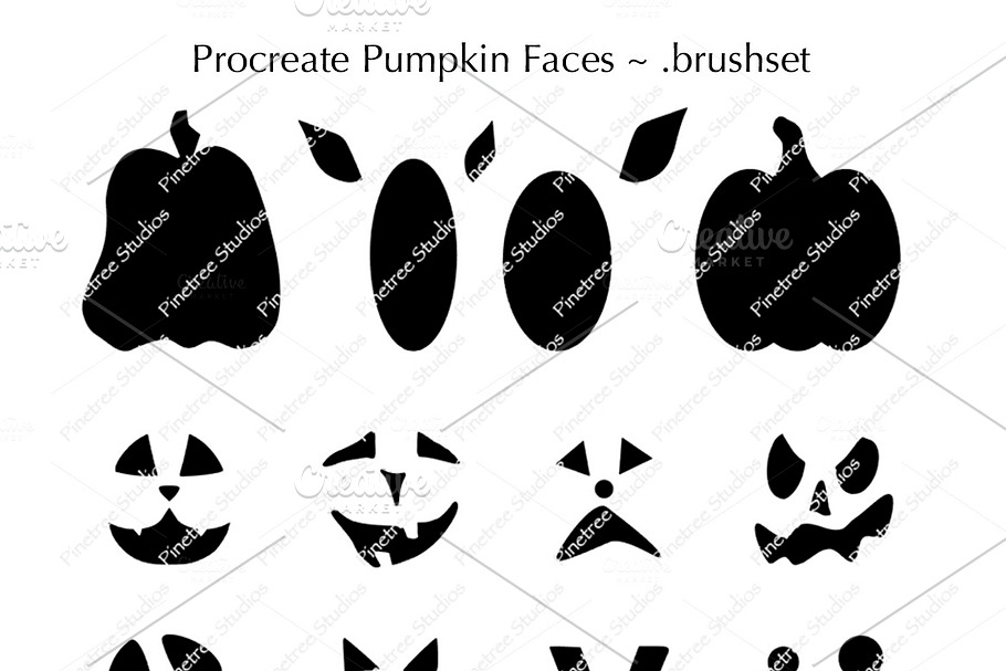 Procreate Pumpkin Faces ~ .brushset