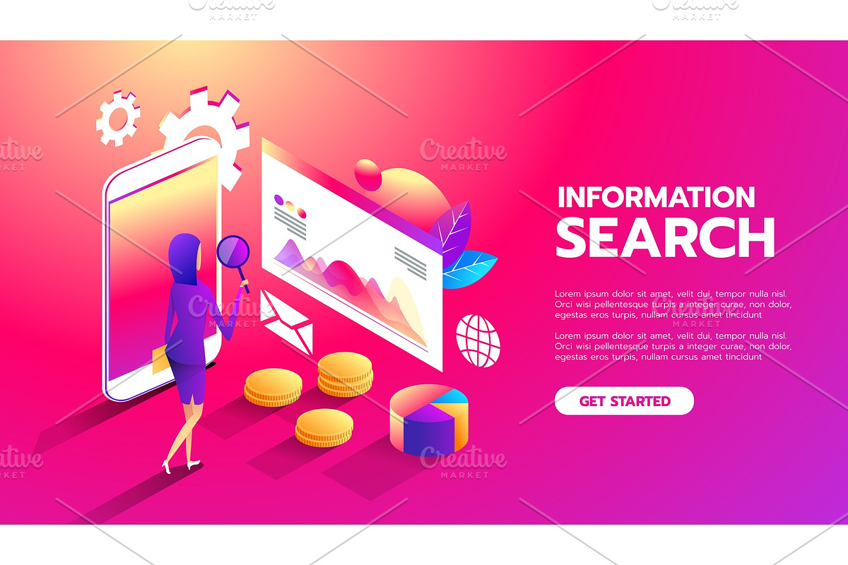 Information Search. Web analysis in Illustrations - product preview 8