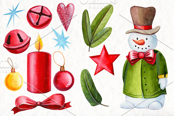 Watercolor Christmas, Cute Pigs in Illustrations - product preview 8