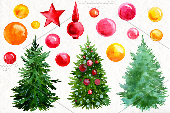 Watercolor Christmas, Cute Pigs in Illustrations - product preview 10