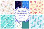Set of vector nautical patterns
