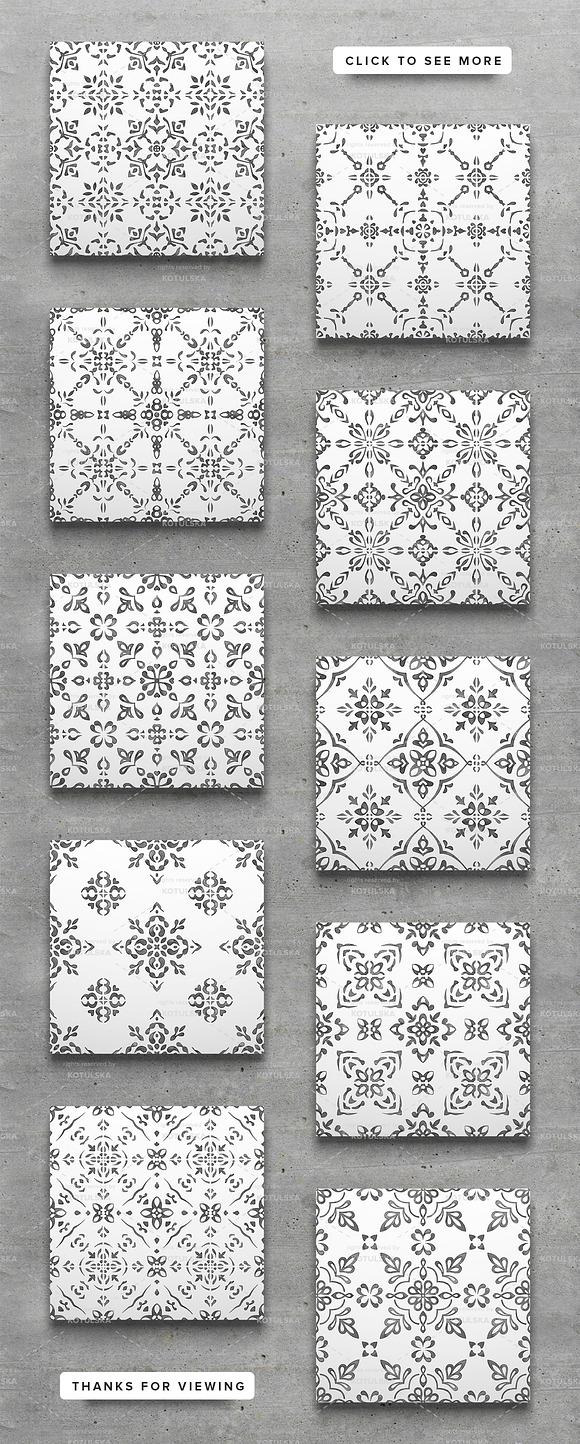 Watercolor/Vector Tile Patterns in Patterns - product preview 3