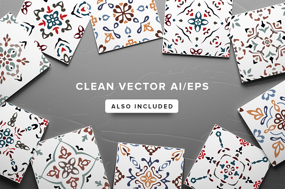 Watercolor/Vector Tile Patterns in Patterns - product preview 6