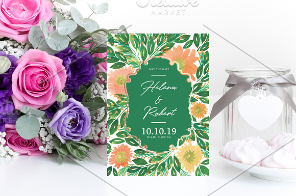 Greenery Wedding Suite Invitations in Wedding Templates - product preview 2