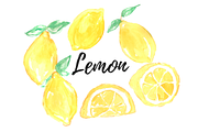 Watercolor Lemon Clipart