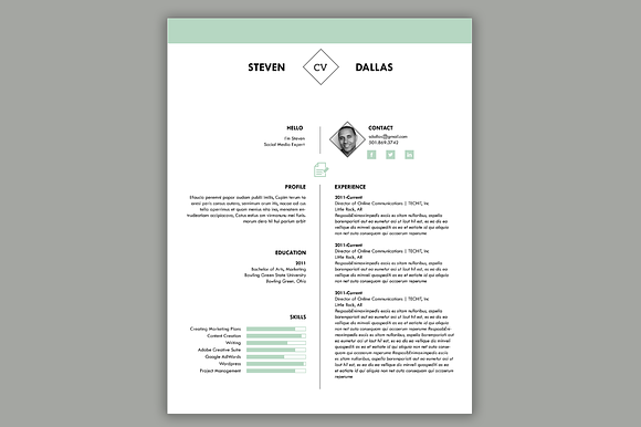 One Page Resume Template + CL in Resume Templates - product preview 1