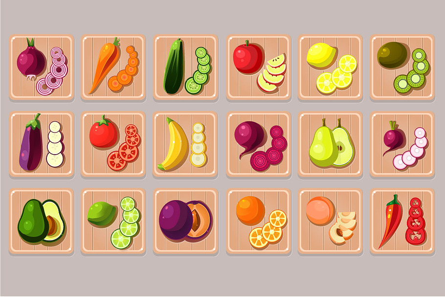 Fresh vegetables on a wooden board in Illustrations - product preview 8