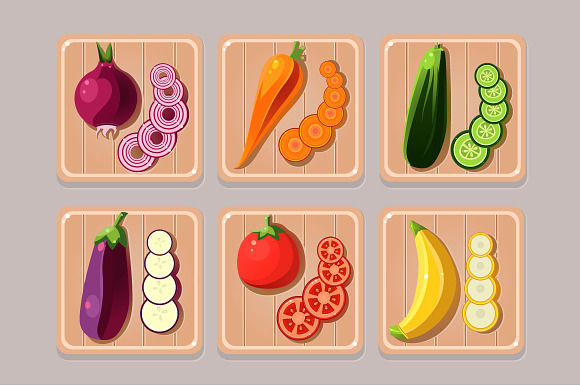 Fresh vegetables on a wooden board in Illustrations - product preview 3