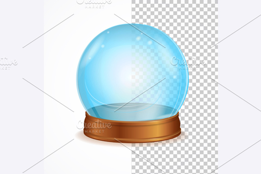 Vector empty crystal ball in Objects - product preview 8