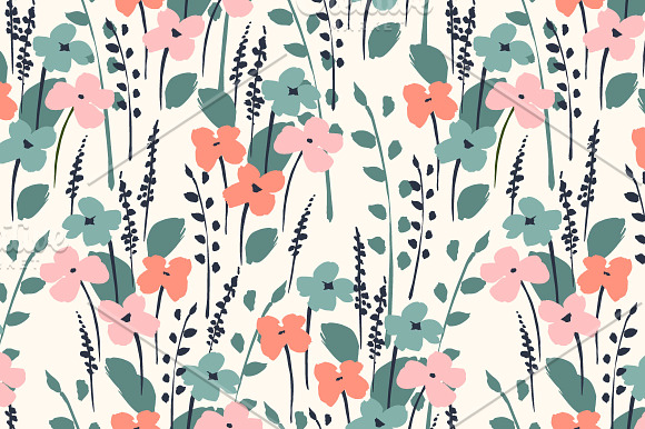Cute flowers. 10 seamless patterns. in Patterns - product preview 1