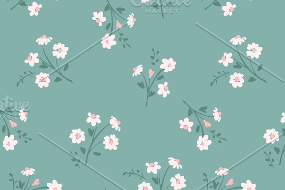 Cute flowers. 10 seamless patterns. in Patterns - product preview 3
