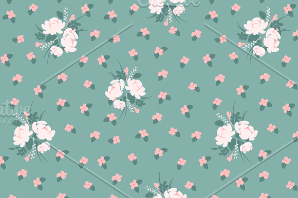 Cute flowers. 10 seamless patterns. in Patterns - product preview 7