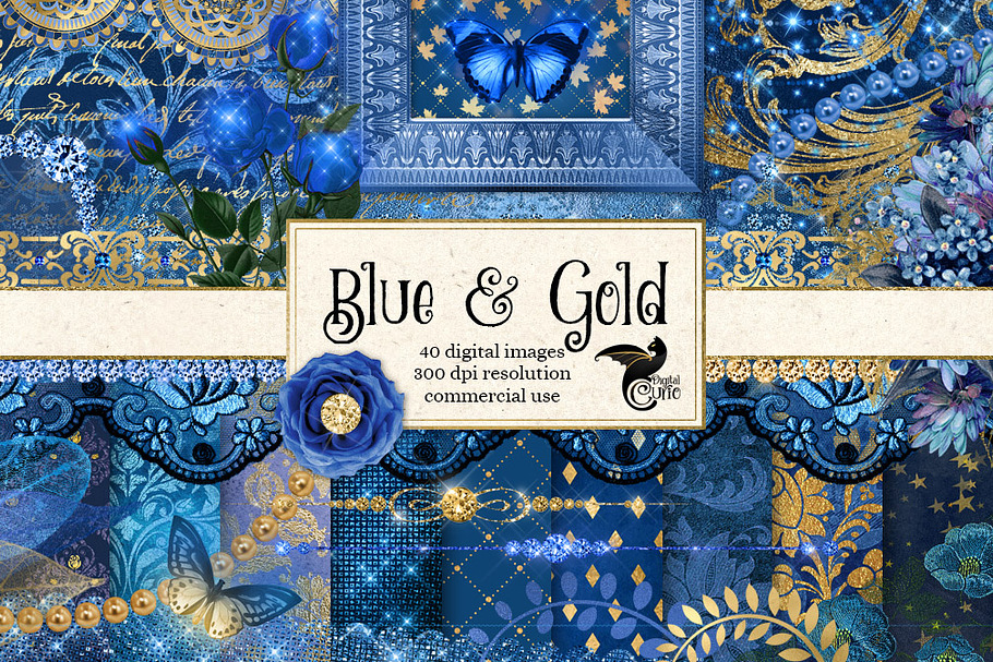 Blue and Gold Fantasy Graphics in Objects - product preview 8