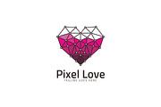 Pixel Love Logo Template