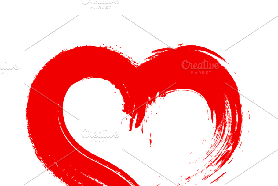 Dirty paint of red heart icon in Objects - product preview 8