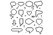 Pixel Art 8 Bit Speech Bubbles Icons