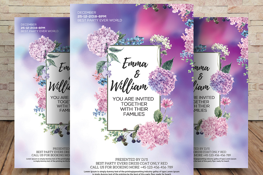 Floral Save the Date Invitation